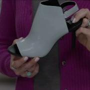 H By Halston Peep Toe Slingback Leather Bootie Ivy On Qvc