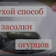 Сухой Способ Засолки Огурцов Ум Отъешь