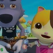 Baby Kitten Catches Big Bad Wolf Super Panda Rescue Team Monster Cars Kids Song Babybus