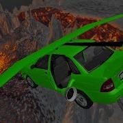 Машины Прыгают И Летают Через Вулкан Beamng Drive