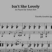 Isn T She Lovely Yohan Kim Piano Transcription