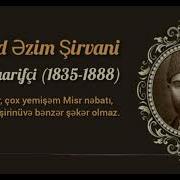 Seyid Əzim Şirvani Olmaz Qəzəli