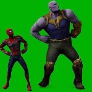 Spiderman And Thanos Dancing Green Screen