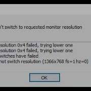 Switching To Resolution 0X4 Failed