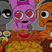 Lncredibox Sprunki Gray Vs Oren Pinki Convenience Store Black Orange Mukbang Animation Asmr