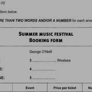 Ci 8 Listening Test 1 Answer Key Summer Music Festival Booking Form