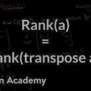 Rank A Rank Transpose Of A Matrix Transformations Linear Algebra Khan Academy