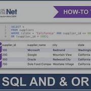 Sql And Or