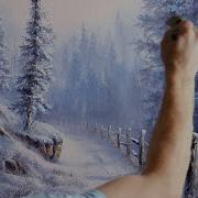 How To Paint A Snowy Winter Landscape River And Church