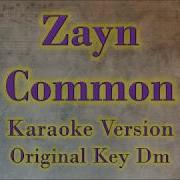 Zayn Common Karaoke Instrumental Lyrics Cover Original Key Dm