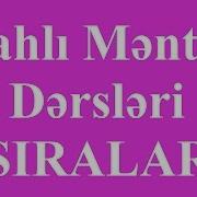 Izahlı Məntiq Dərsləri Sıralar